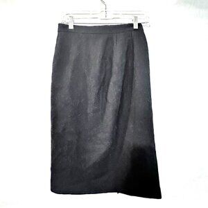 LOUIS FERAUD Wool Vintage Black Pencil Skirt Tweed Size 4